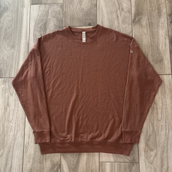 Alo Yoga Womens Sz Small Orange Oversized Crewneck Sweatshirt Fleece - Picture 1 of 7
